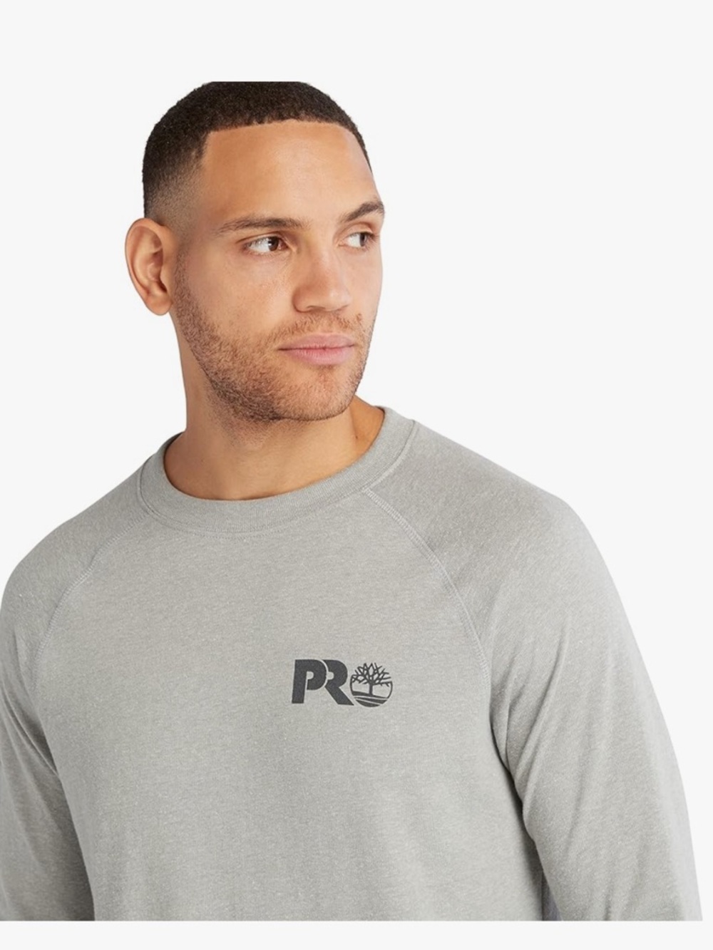 NWT Timberland PRO Men's Long-Sleeve T-Shirt Small Gray Core Refelctive Logo - Picture 4 of 5